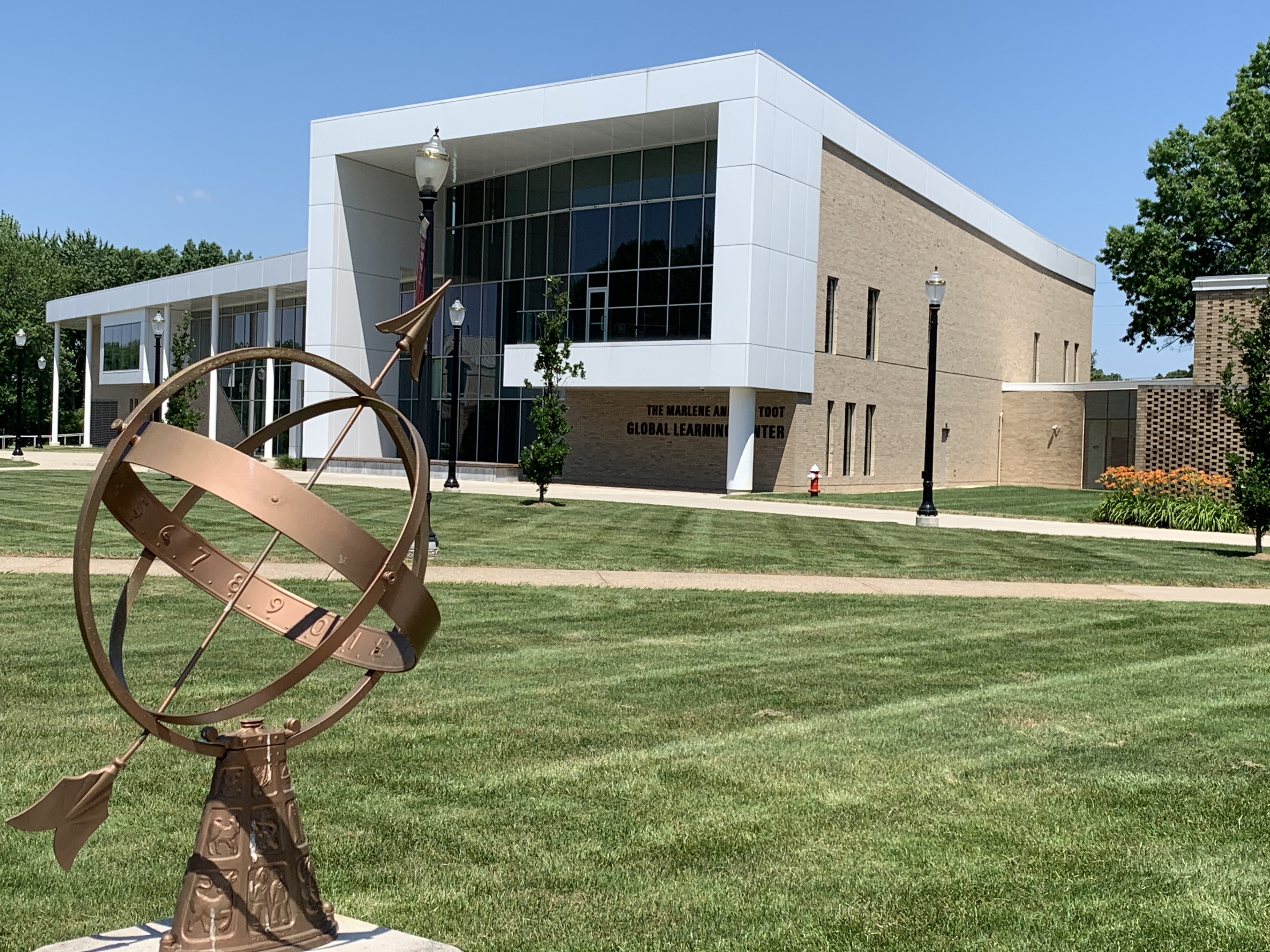 photo of the toot Global Learning Center from the Walsh quad